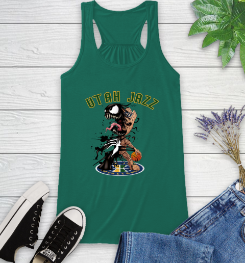 NBA Utah Jazz Basketball Venom Groot Guardians Of The Galaxy Racerback Tank 7