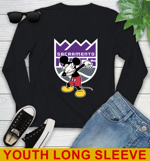 Sacramento Kings NBA Basketball Dabbing Mickey Disney Sports Youth Long Sleeve 2