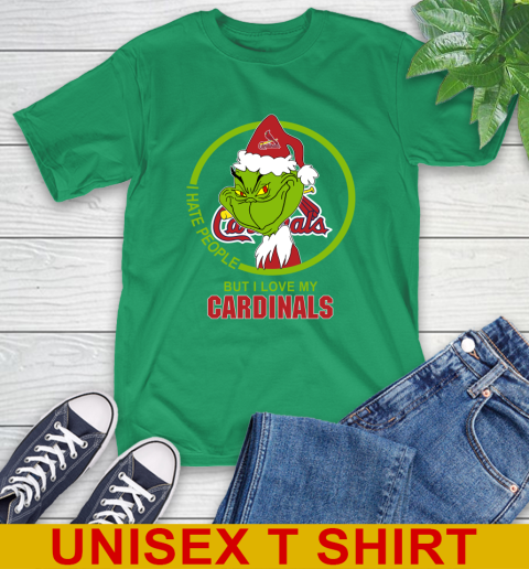 St.Louis Cardinals MLB Christmas Grinch I Hate People But I Love My Favorite Baseball Team T-Shirt 7
