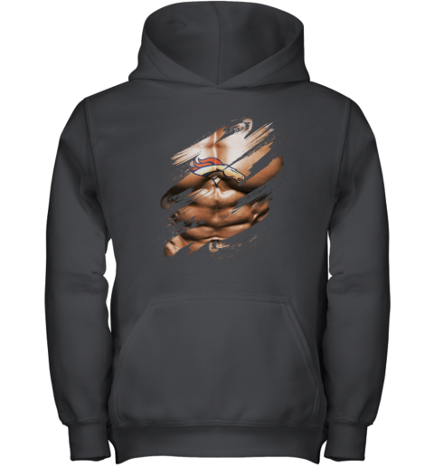 NFL Logo 3D Art Chest Denver Broncos Tattoo Youth Hoodie