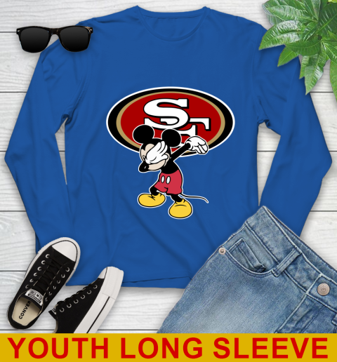 San Francisco 49ers NFL Football Dabbing Mickey Disney Sports Youth Long Sleeve 10