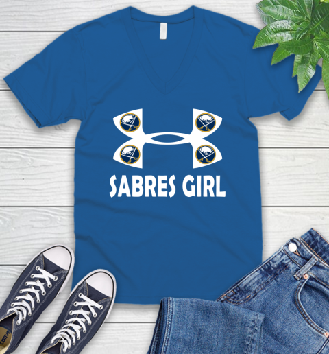 NHL Buffalo Sabres Girl Under Armour Hockey Sports V-Neck T-Shirt 5