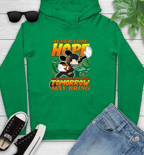 Jacksonville Jaguars NFL Football Mickey Disney Never Lose Hope Youth Hoodie 9