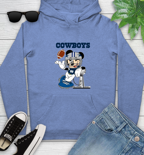 NFL Dallas Cowboys Mickey Mouse Disney Super Bowl Football T Shirt Youth Hoodie 12