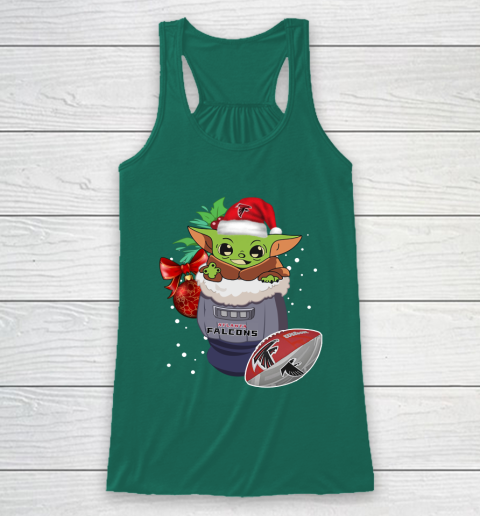 Atlanta Falcons Christmas Baby Yoda Star Wars Funny Happy NFL Racerback Tank 6