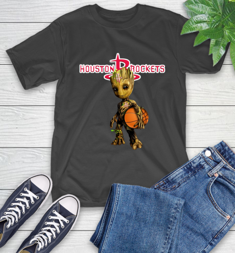 Houston Rockets NBA Basketball Groot Marvel Guardians Of The Galaxy T-Shirt 2
