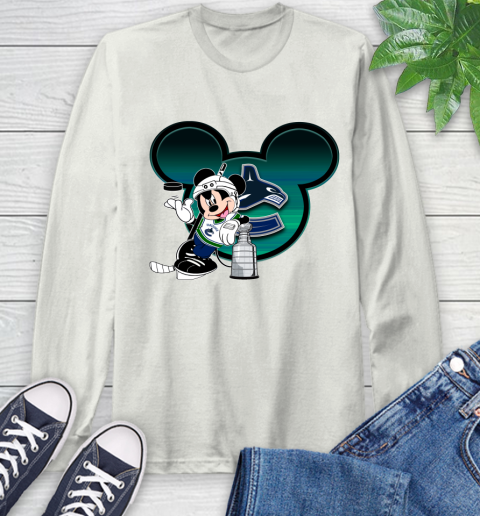 NHL Vancouver Canucks Stanley Cup Mickey Mouse Disney Hockey T Shirt Long Sleeve T-Shirt 12