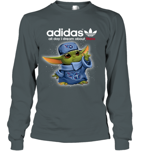 Baby Yoda Adidas All Day I Dream About Tennessee Titans 2nvk baby yoda adidas all day i dream about tennessee titans long sleeve tee 14 front dark heather