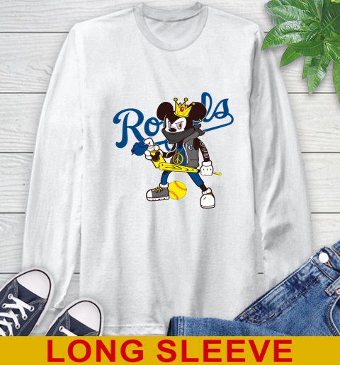 Kansas City Royals MLB Baseball Mickey Peace Sign Sports Long Sleeve T-Shirt