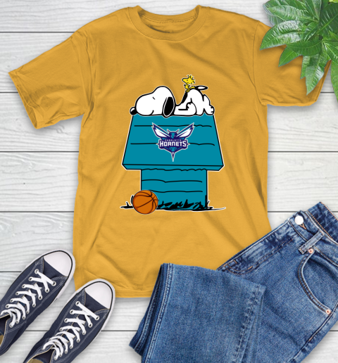 Charlotte Hornets NBA Basketball Snoopy Woodstock The Peanuts Movie T-Shirt 3