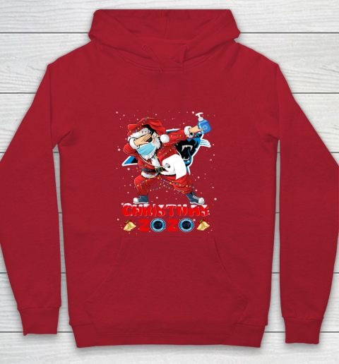 Carolina Panthers Funny Santa Claus Dabbing Christmas 2020 NFL Youth Hoodie 7