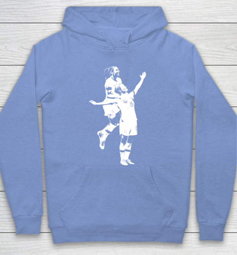 Megan Rapinoe and Alex Morgan Victory Pose  The White Stencil Hoodie 8