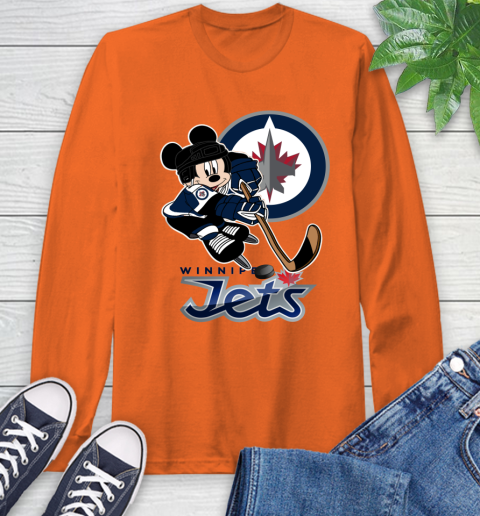 NHL Winnipeg Jets Mickey Mouse Disney Hockey T Shirt Long Sleeve T-Shirt 5