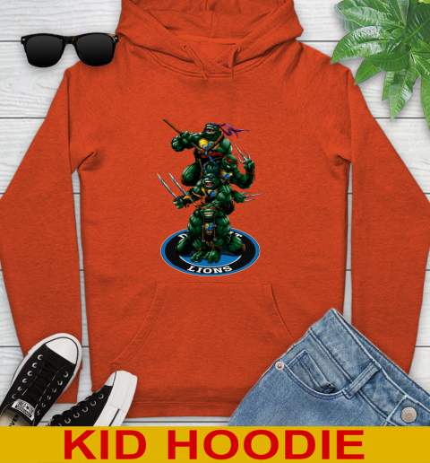 NFL Football Detroit Lions Teenage Mutant Ninja Turtles Shirt Youth Hoodie 5