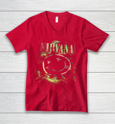 Vintage Nirvanas Smile Design Limited V-Neck T-Shirt 6