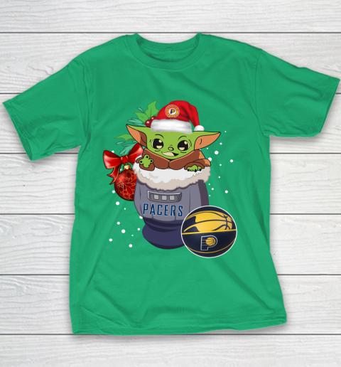 Indiana Pacers Christmas Baby Yoda Star Wars Funny Happy NBA Youth T-Shirt