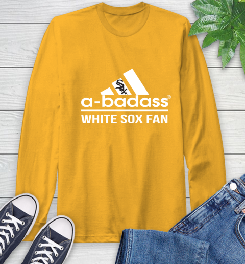 MLB A Badass Chicago White Sox Fan Adidas Baseball Sports Long Sleeve T-Shirt 2