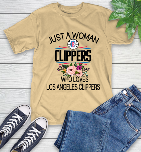 NBA Just A Woman Who Loves Los Angeles Clippers Basketball Sports T-Shirt 6