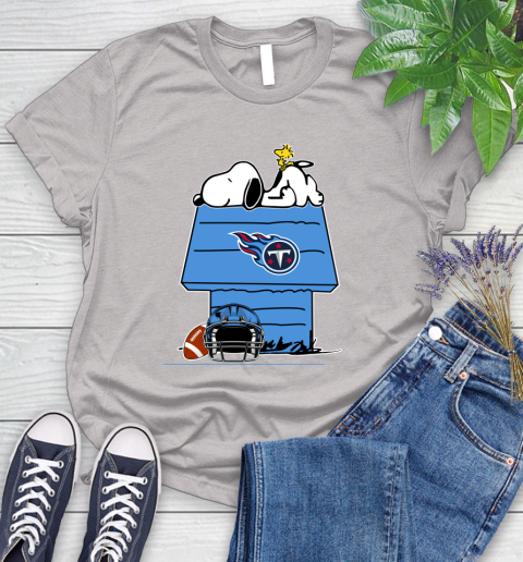Tennessee Titans NFL Football Snoopy Woodstock The Peanuts Movie Women's T-Shirt 10