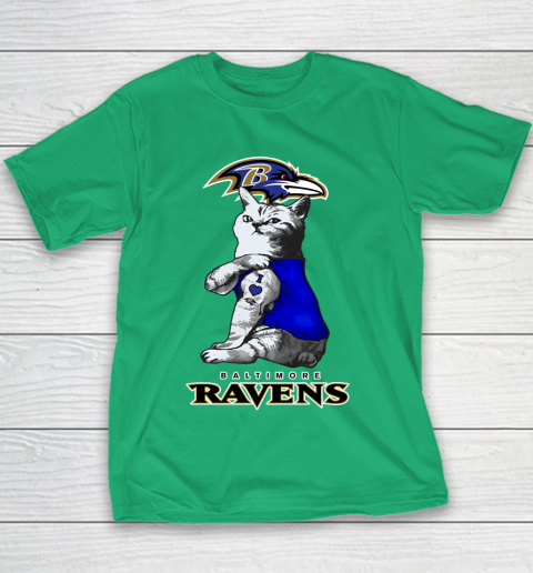 NFL Football My Cat Loves Baltimore Ravens Youth T-Shirt 3