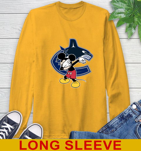 Vancouver Canucks NHL Hockey Dabbing Mickey Disney Sports Long Sleeve T-Shirt 3