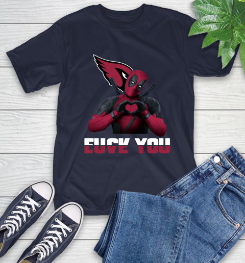 NHL Arizona Cardinals Deadpool Love You Fuck You Football Sports T-Shirt - Image 4