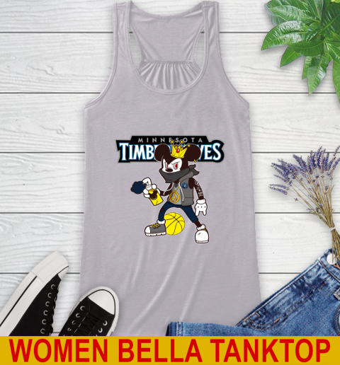 Minnesota Timberwolves NBA Basketball Mickey Peace Sign Sports Racerback Tank 5