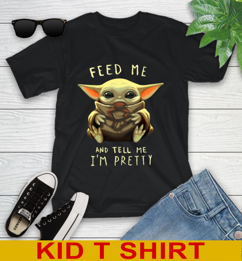 Feed Me And Tell Me I'm Pretty Baby Yoda Star Wars Shirts Youth T-Shirt