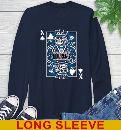 LA Clippers NBA Basketball The King Of Spades Death Cards Shirt Long Sleeve T-Shirt 3