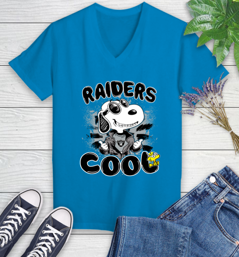 NFL Football Oakland Raiders Cool Snoopy Shirt Women's V-Neck T-Shirt 5