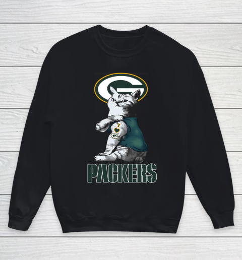 NFL Football My Cat Loves Green Bay Packers Youth Sweatshirt