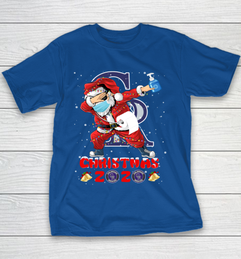 Colorado Rockies Funny Santa Claus Dabbing Christmas 2020 MLB Youth T-Shirt 6