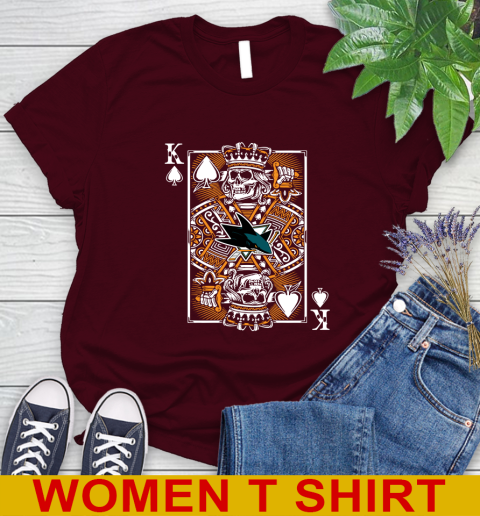 San Jose Sharks NHL Hockey The King Of Spades Death Cards Shirt Women's T-Shirt 6