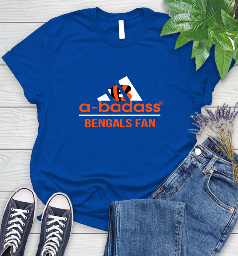 NFL A Badass Cincinnati Bengals Fan Adidas Football Sports 1 Women's T-Shirt - Image 13