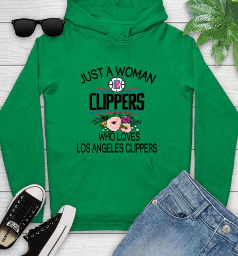 NBA Just A Woman Who Loves Los Angeles Clippers Basketball Sports Youth Hoodie 5