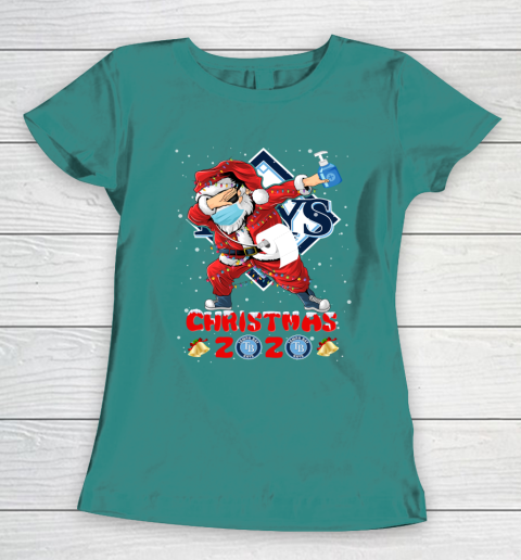 Tampa Bay Rays Funny Santa Claus Dabbing Christmas 2020 MLB Women's T-Shirt 10