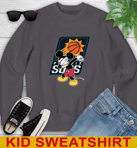 Phoenix Suns NBA Basketball Dabbing Mickey Disney Sports Youth Sweatshirt 6