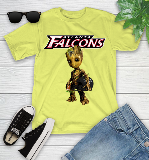 Atlanta Falcons NFL Football Groot Marvel Guardians Of The Galaxy Youth T-Shirt 8