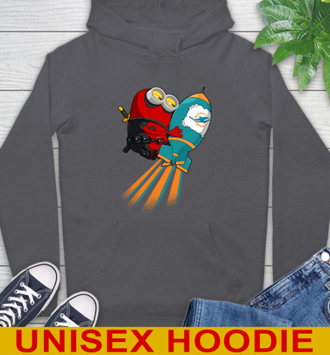 NFL Football Miami Dolphins Deadpool Minion Marvel Shirt Hoodie 7