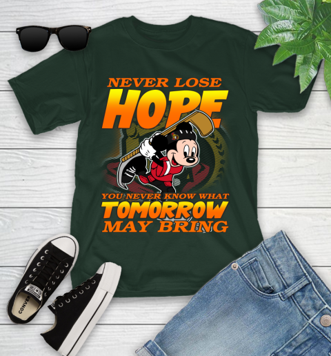 Ottawa Senators NHL Hockey ootball Mickey Disney Never Lose Hope Youth T-Shirt 5