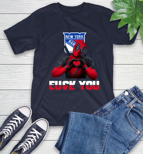 NHL New York Rangers Deadpool Love You Fuck You Hockey Sports T-Shirt 3