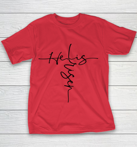 Easter He is Risen Cross Christian Youth T-Shirt 6