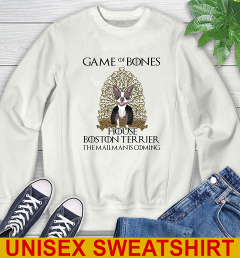 Game of bones house boston terrier dog the mailman is coming tshirt 25