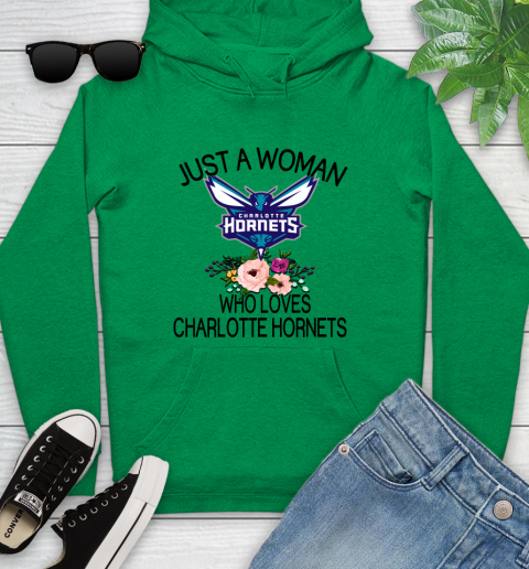 NBA Just A Woman Who Loves Charlotte Hornets Basketball Sports Youth Hoodie 5