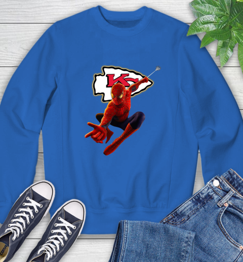 NFL Spider Man Avengers Endgame Football Kansas City Chiefs Sweatshirt 8