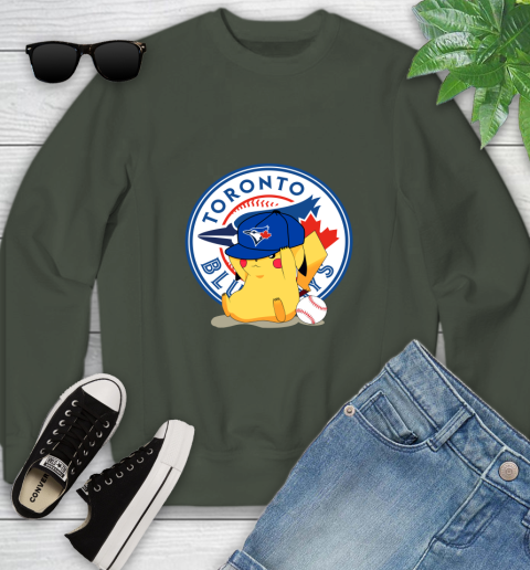 MLB Pikachu Baseball Sports Toronto Blue Jays Youth Sweatshirt 10