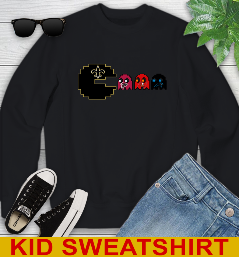 New Orleans Saints NFL Football Pac Man Champion Youth Sweatshirt 2