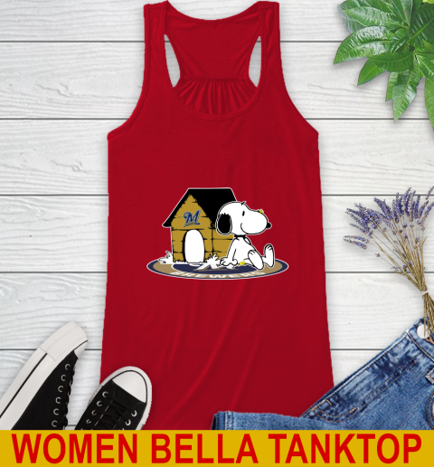 MLB Baseball Milwaukee Brewers Snoopy The Peanuts Movie Shirt Racerback Tank 6