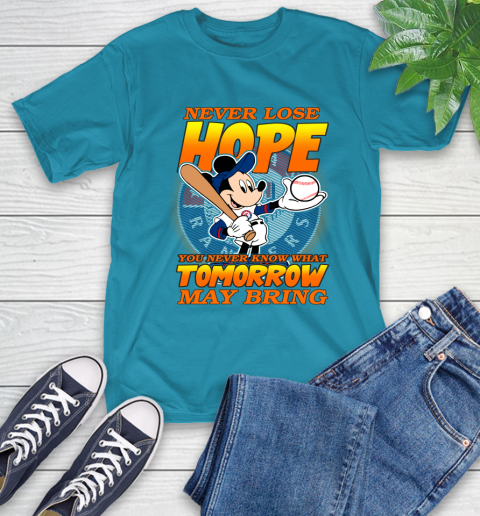 Texas Rangers MLB Baseball Mickey Disney Never Lose Hope T-Shirt 9