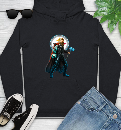 NFL Thor Avengers Endgame Football Pittsburgh Steelers Youth Hoodie 2
